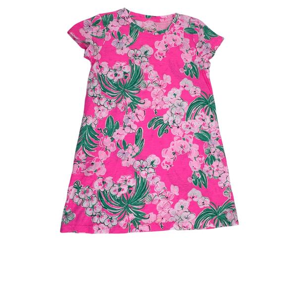 Lilly Pulitzer Pink and Green Floral Kids Casual Dress - Picture 3 of 7